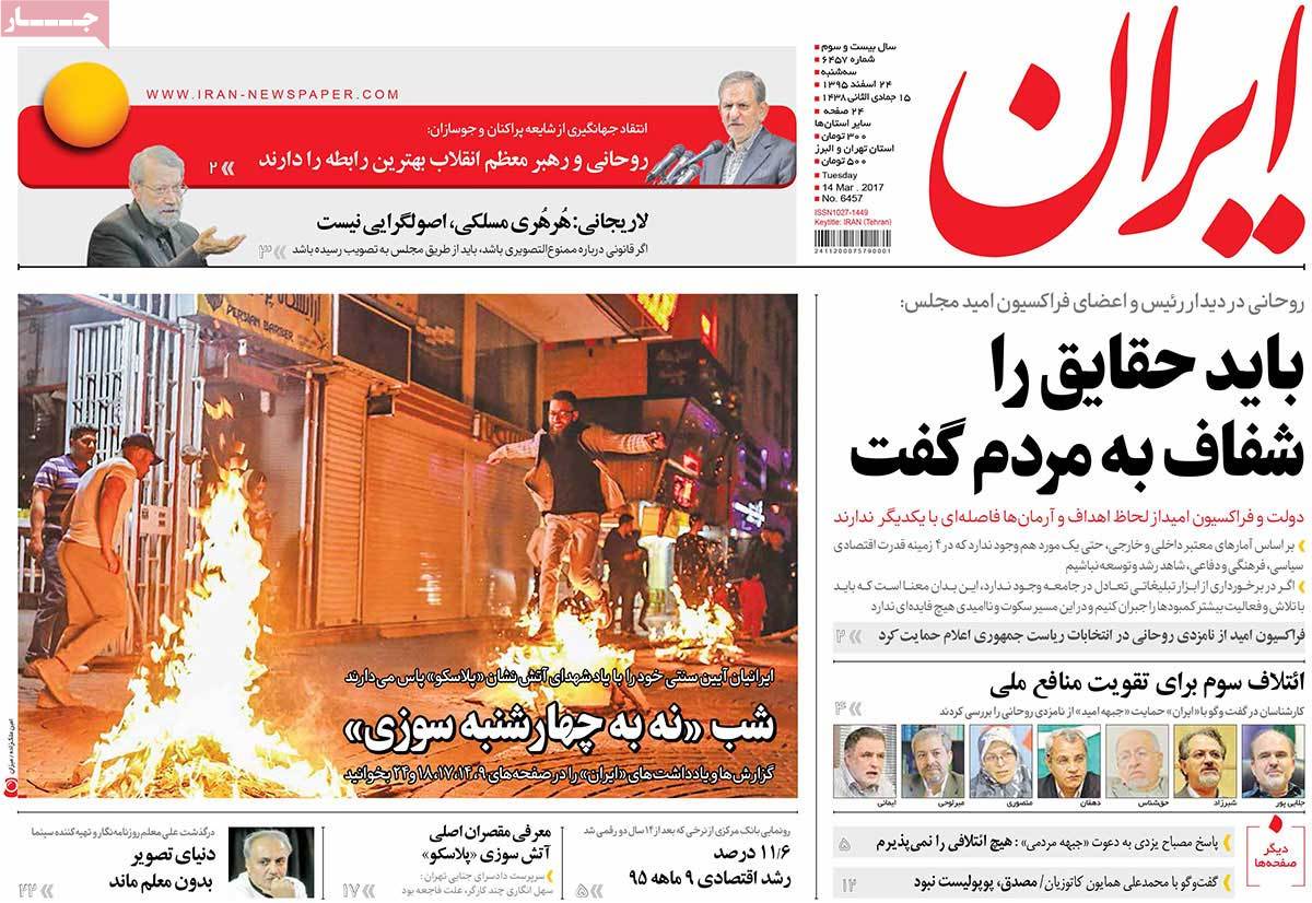 iranian newspaper front pages on march 14 iran iranian newspaper front pages on march 14 iran