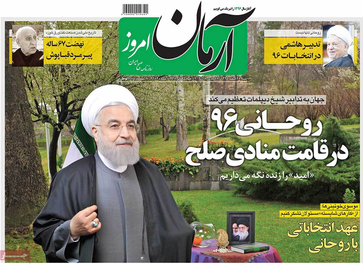 A Look at Iranian Newspaper Front Pages on March 18