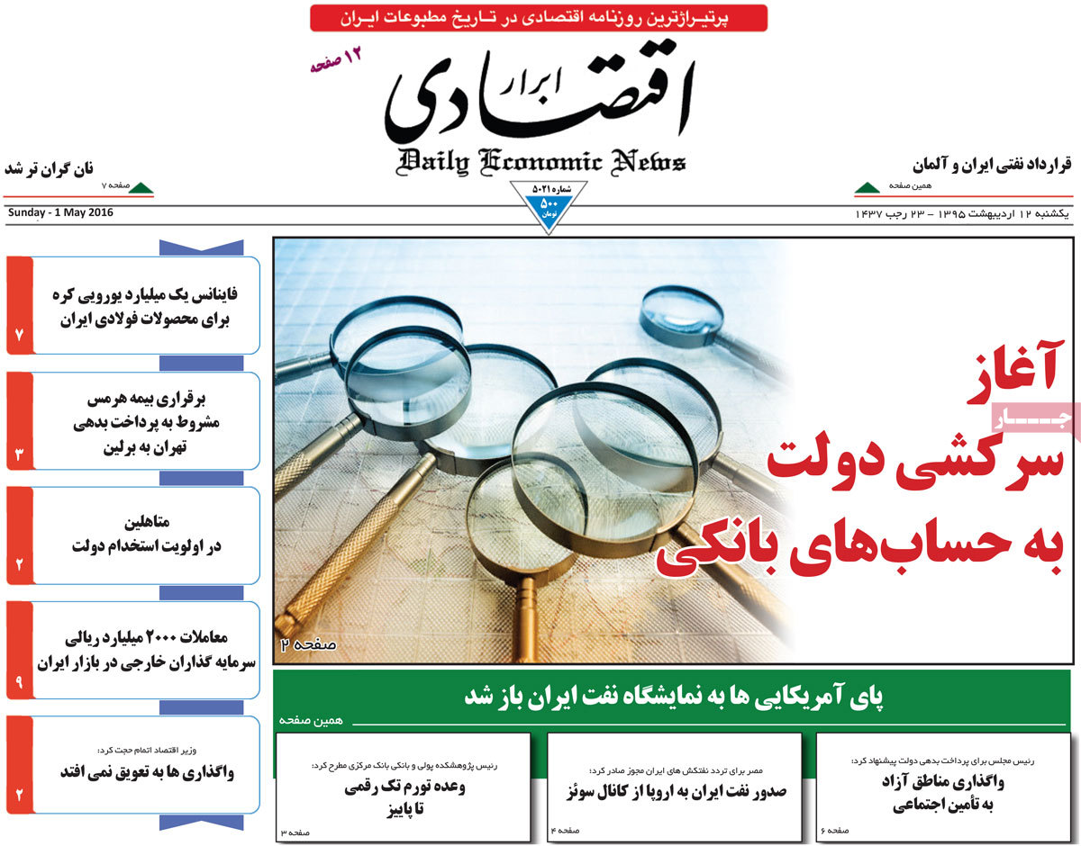 A Look at Iranian Newspaper Front Pages on May 1