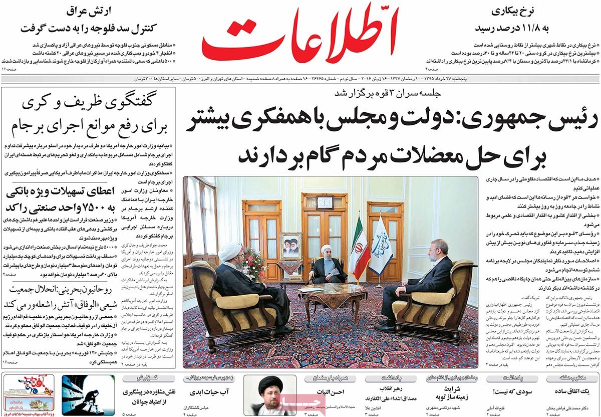 A Look at Iranian Newspaper Front Pages on June 16