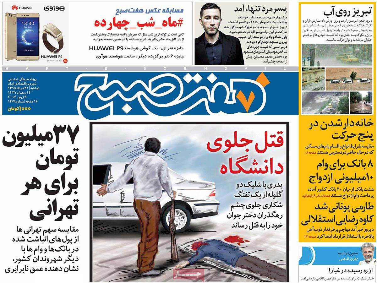 A Look at Iranian Newspaper Front Pages on June 20