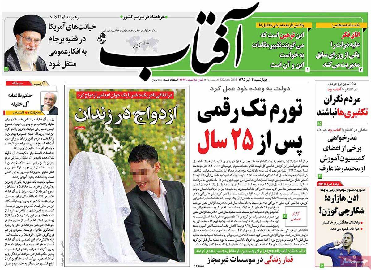 A Look at Iranian Newspaper Front Pages on June 22