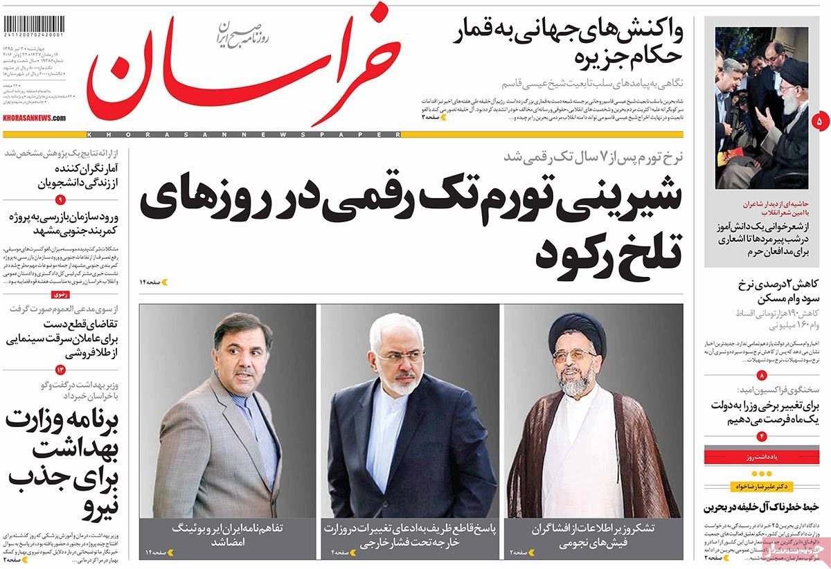 A Look at Iranian Newspaper Front Pages on June 22