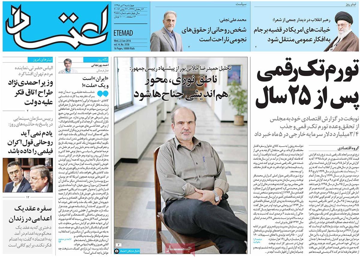 A Look at Iranian Newspaper Front Pages on June 22