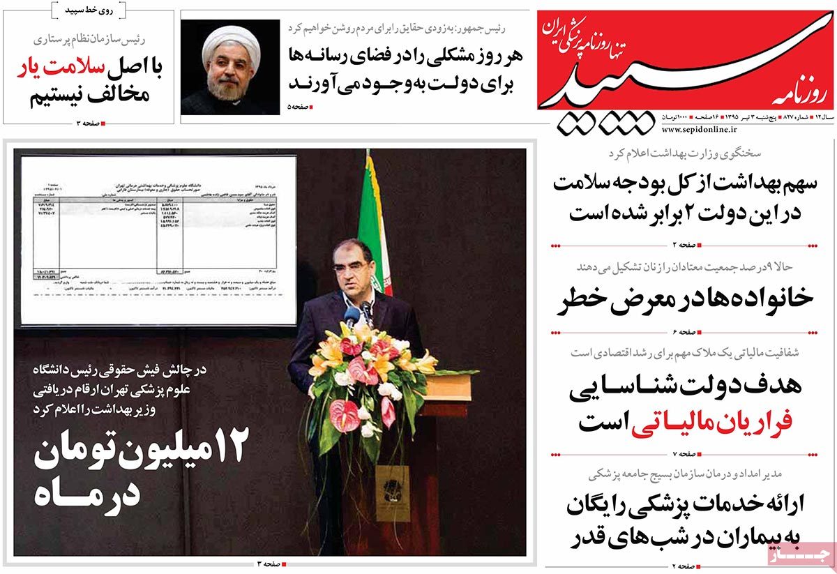 A Look at Iranian Newspaper Front Pages on June 23