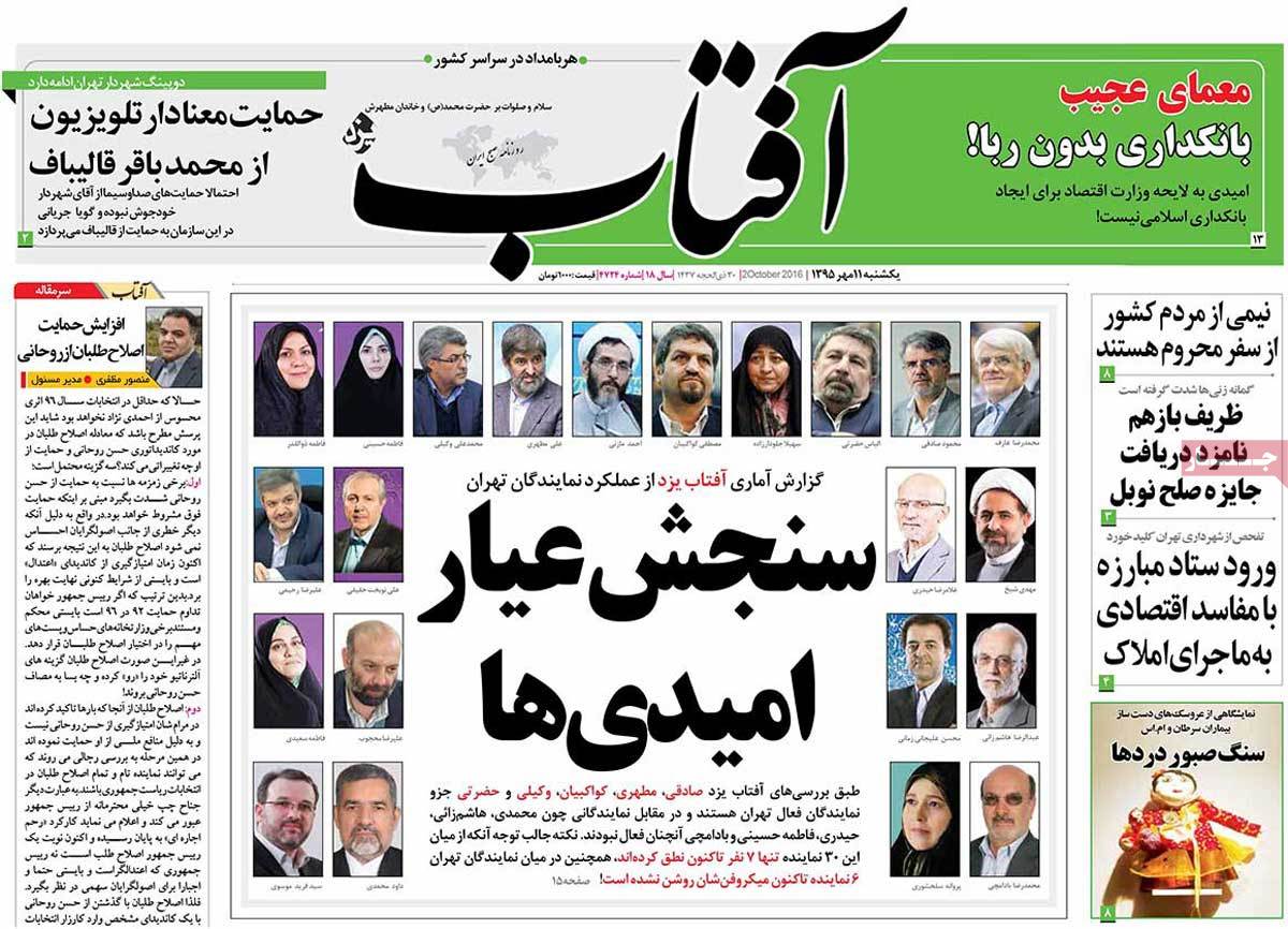 A Look at Iranian Newspaper Front Pages on October 2