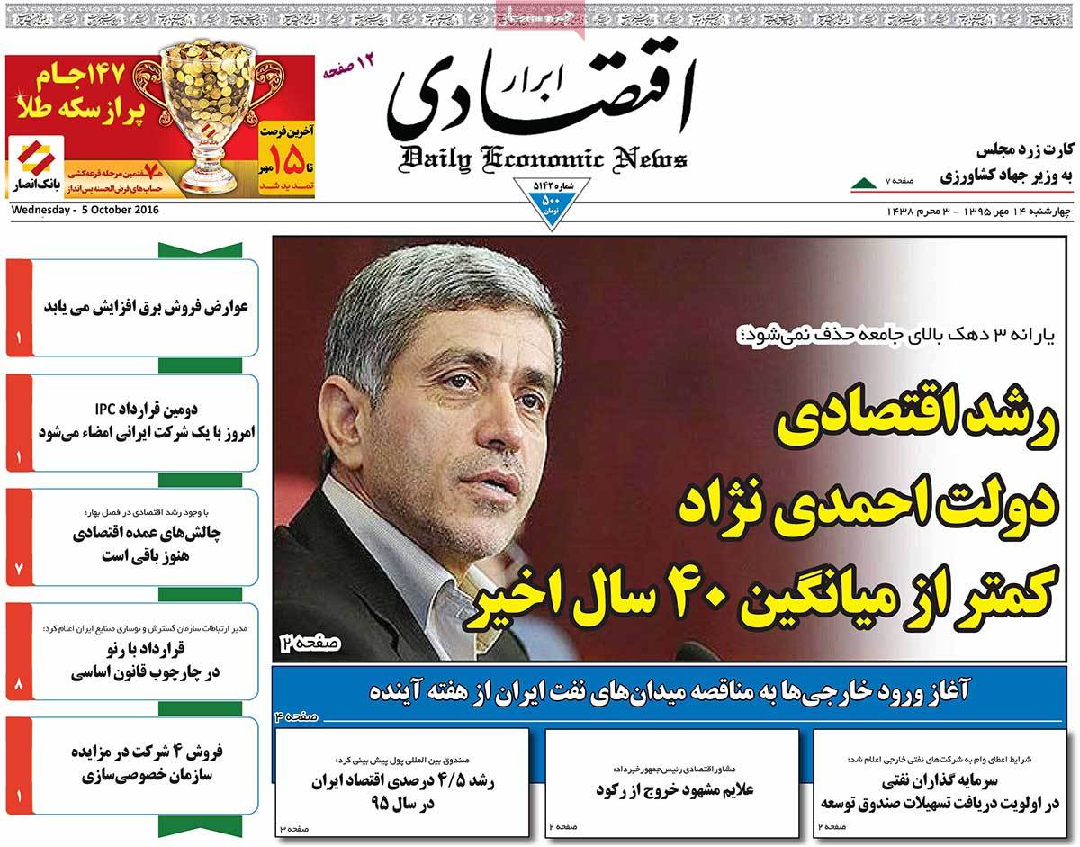 A Look at Iranian Newspaper Front Pages on October 5