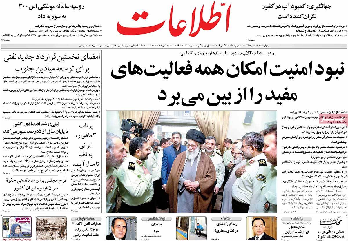 A Look at Iranian Newspaper Front Pages on October 5