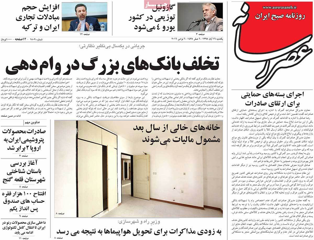 A Look at Iranian Newspaper Front Pages on November 6