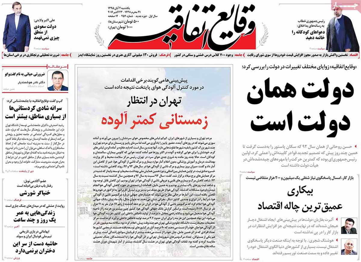 A Look at Iranian Newspaper Front Pages on October 23