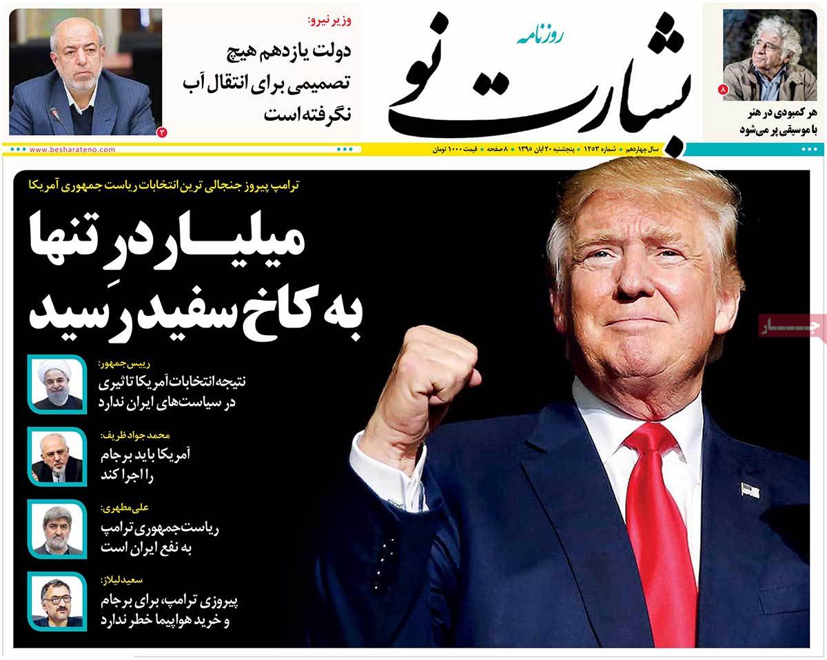 Iranian Newspapers Cover Trump’s Victory in over 150 Headlines