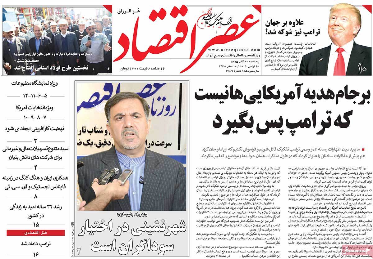 Iranian Newspapers Cover Trump’s Victory in over 150 Headlines