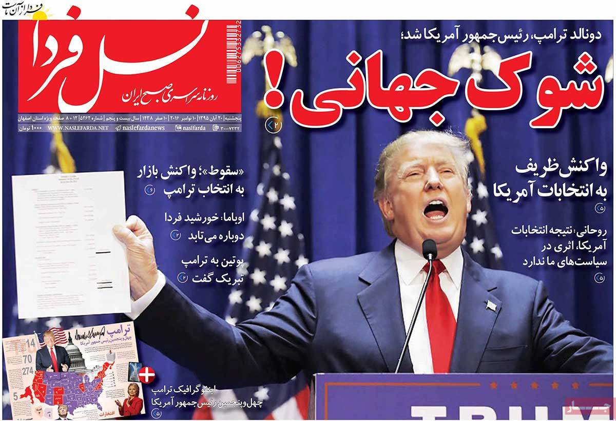 Iranian Newspapers Cover Trump’s Victory in over 150 Headlines