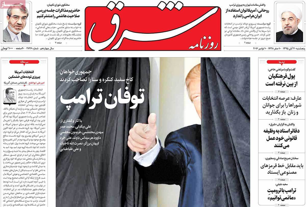 Iranian Newspapers Cover Trump’s Victory in over 150 Headlines