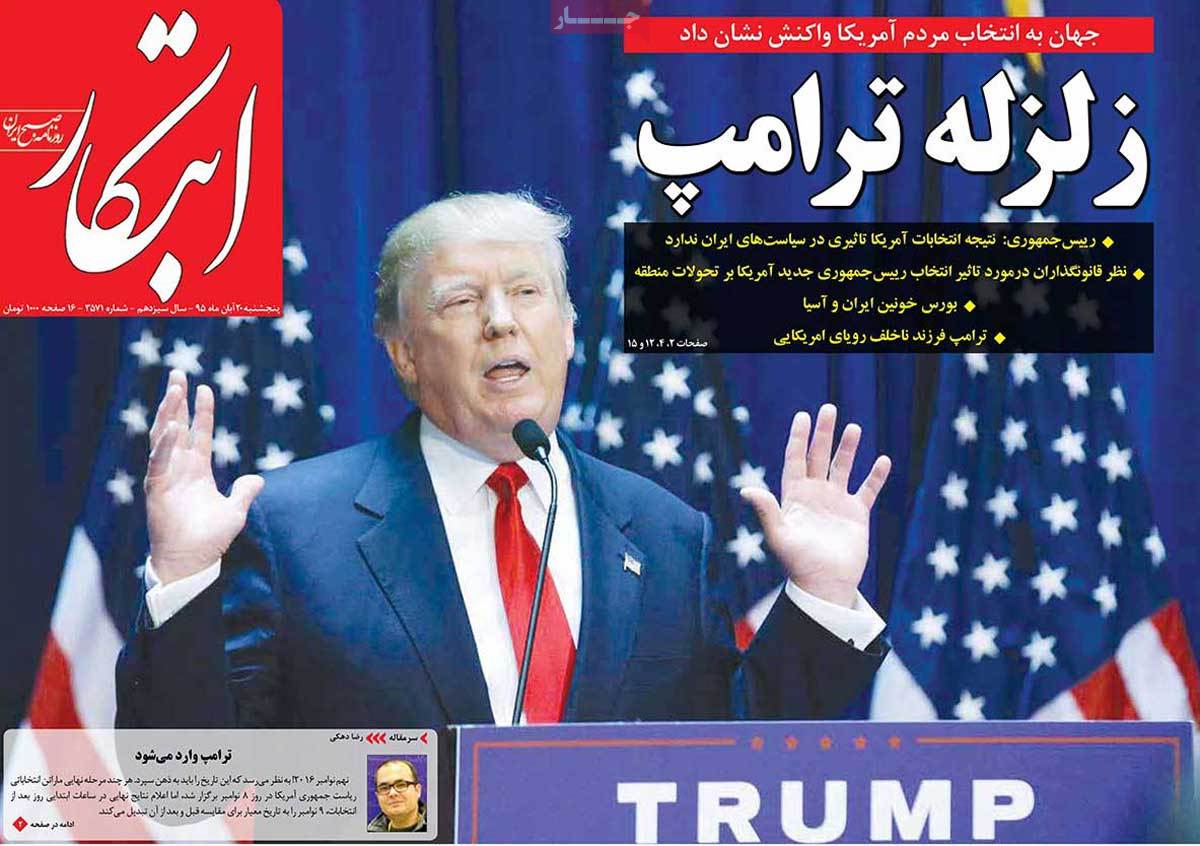 Iranian Newspapers Cover Trump’s Victory in over 150 Headlines