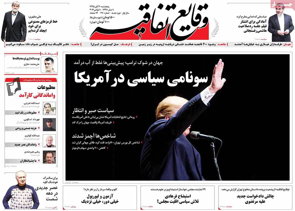 Iranian Newspapers Cover Trump’s Victory in over 150 Headlines