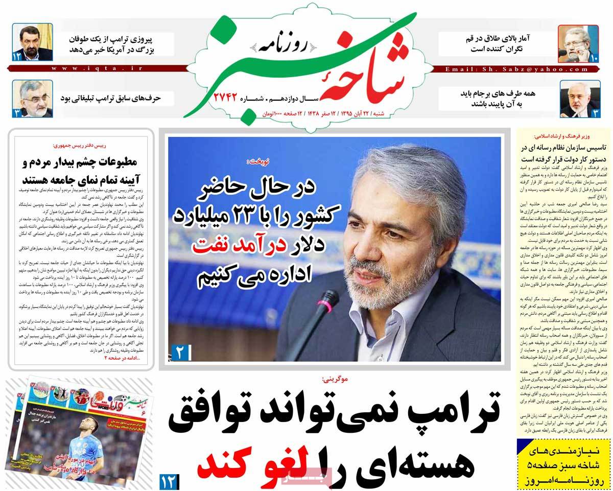 Look at Iranian Newspaper Front Pages on November 12 25 Look at Iranian Newspaper Front Pages on November 12