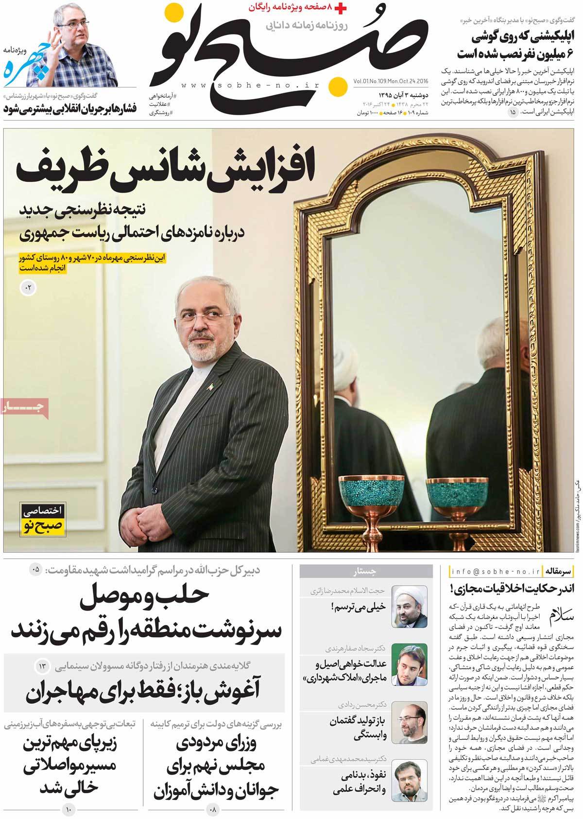 A Look at Iranian Newspaper Front Pages on October 24
