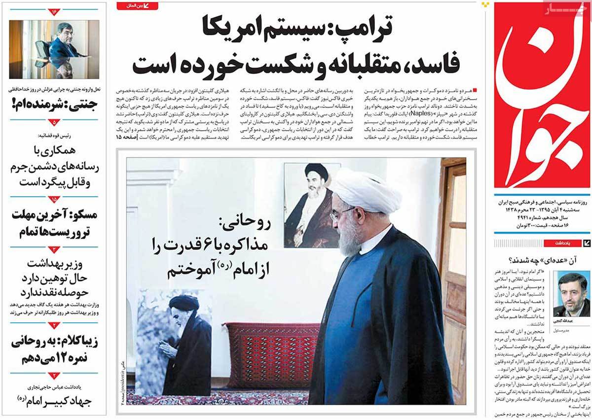 A Look at Iranian Newspaper Front Pages on October 25