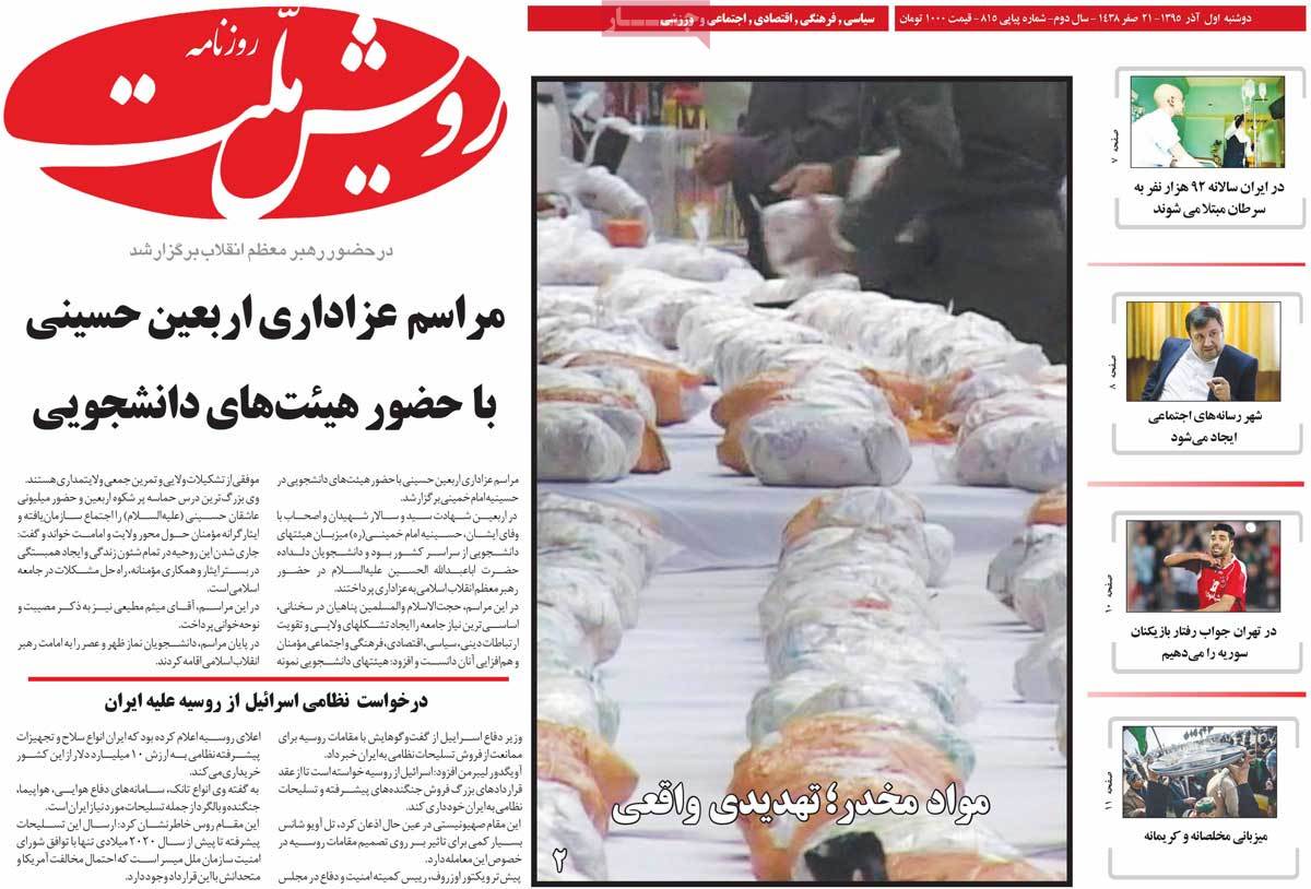 A Look at Iranian Newspaper Front Pages on November 21