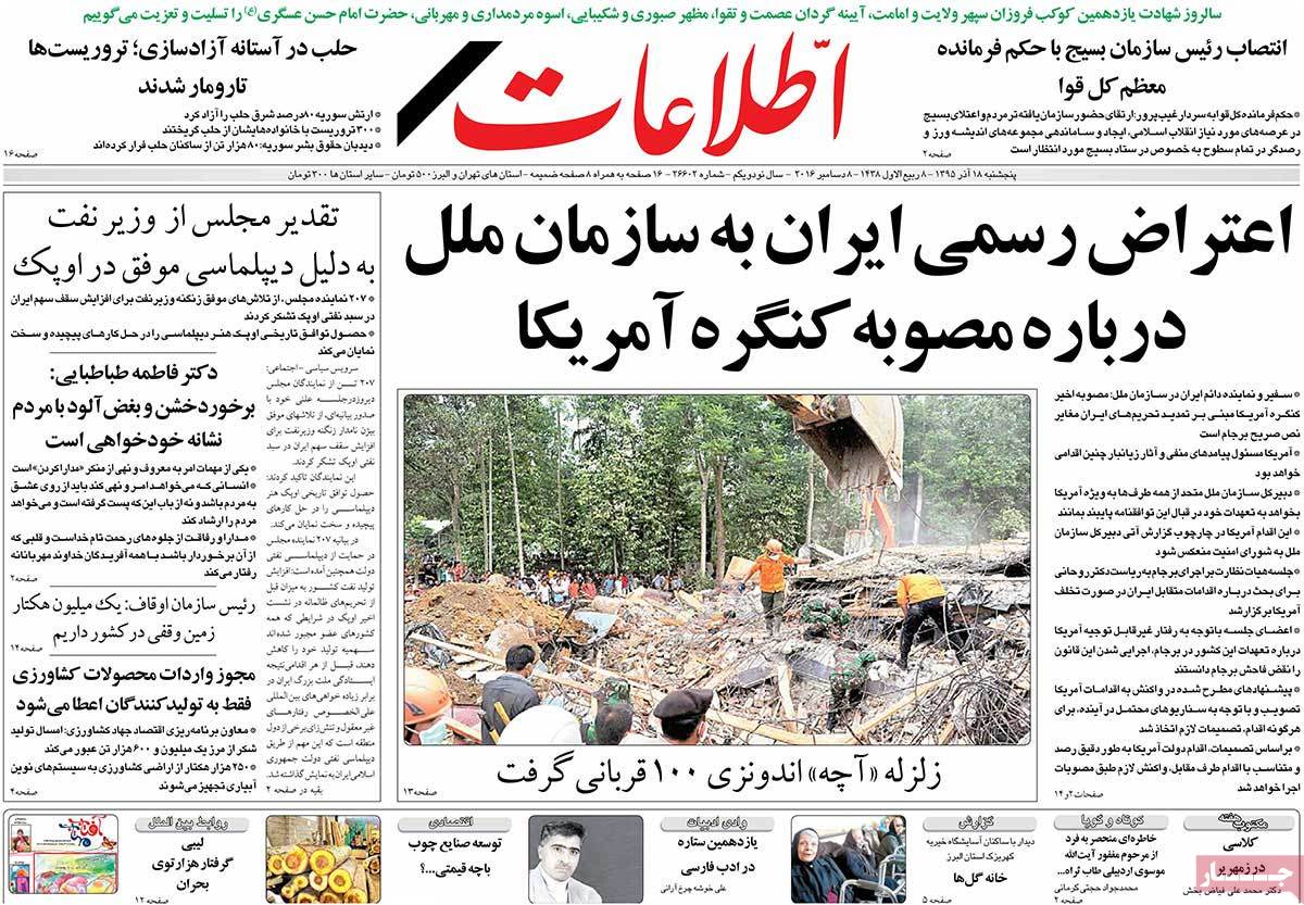 A Look at Iranian Newspaper Front Pages on December 8