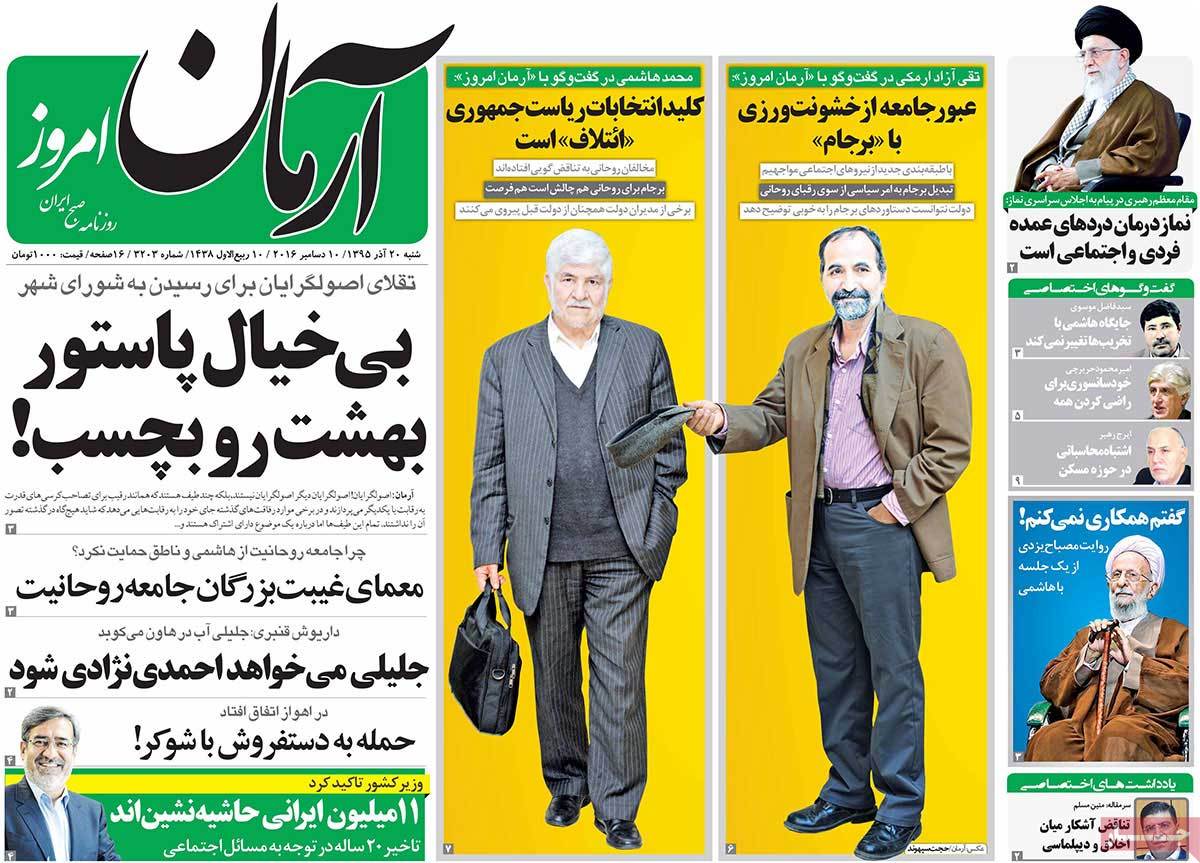 A Look at Iranian Newspaper Front Pages on December 10