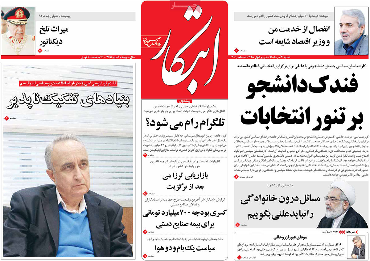 A Look at Iranian Newspaper Front Pages on December 10