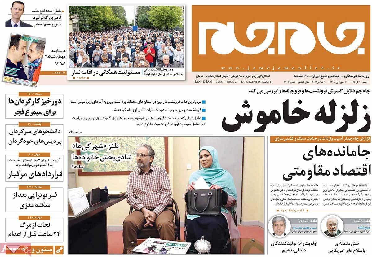 A Look at Iranian Newspaper Front Pages on December 10