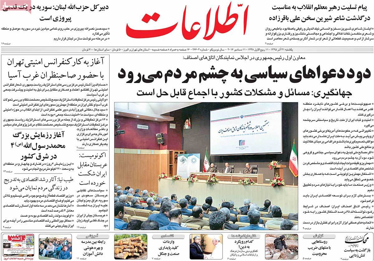 A Look at Iranian Newspaper Front Pages on December 11