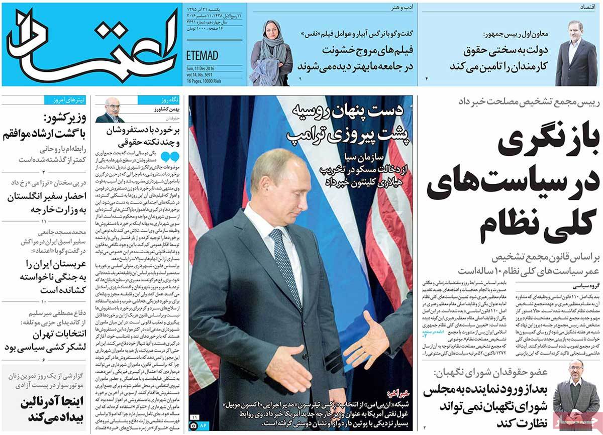 A Look at Iranian Newspaper Front Pages on December 11