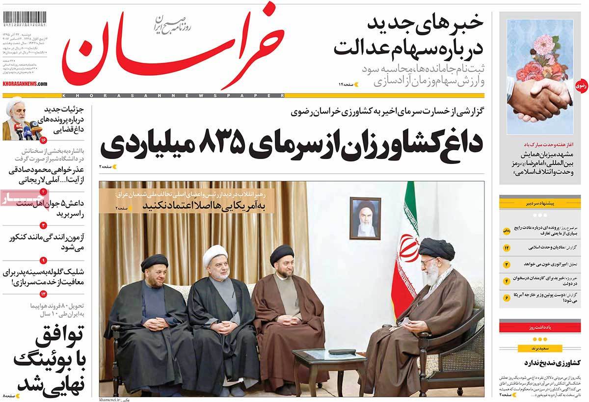 A Look at Iranian Newspaper Front Pages on December 12