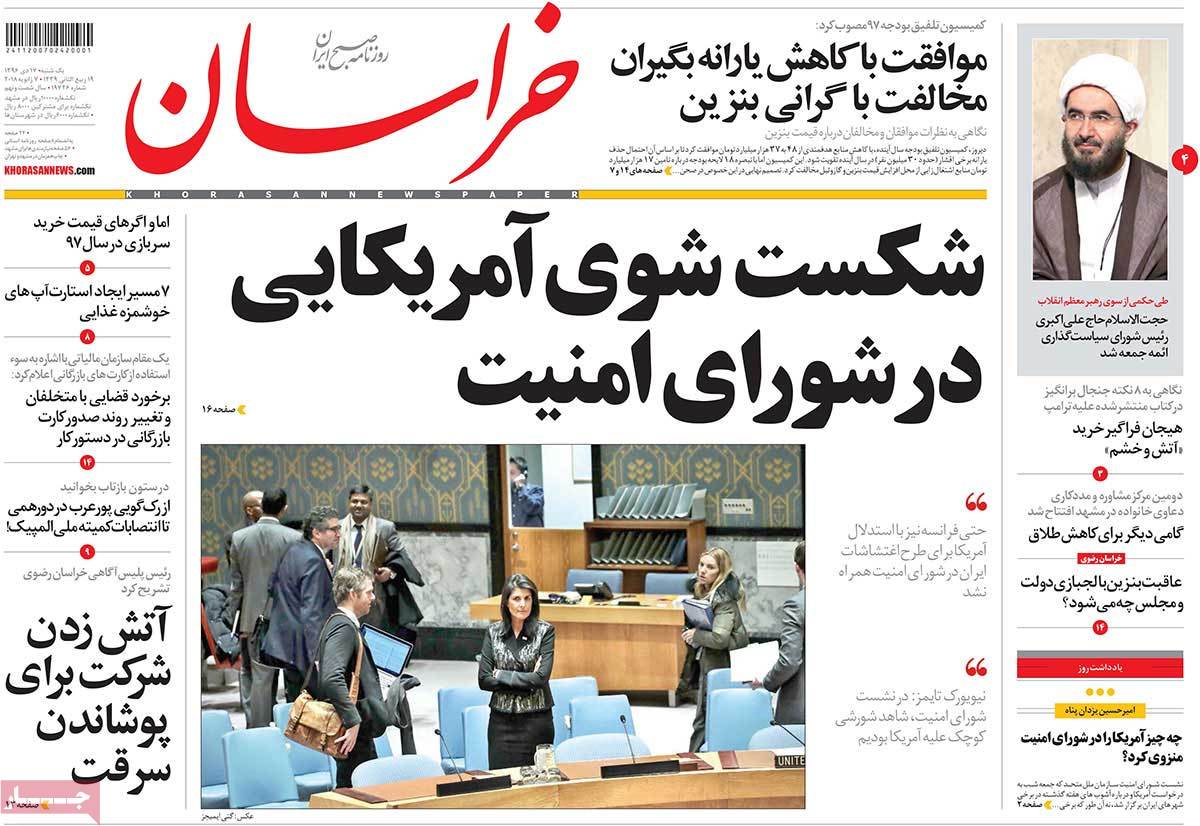 A Look at Iranian Newspaper Front Pages on January 7