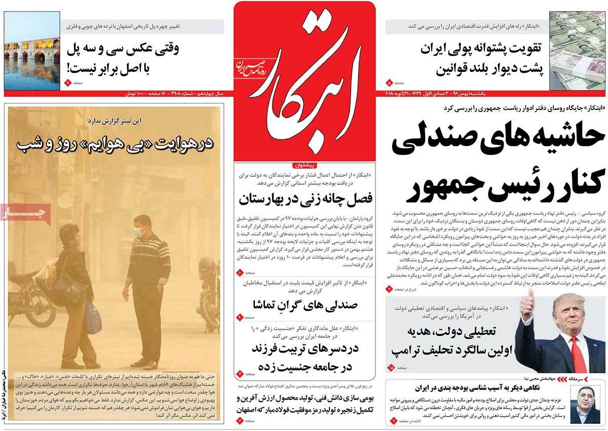 A Look at Iranian Newspaper Front Pages on January 21