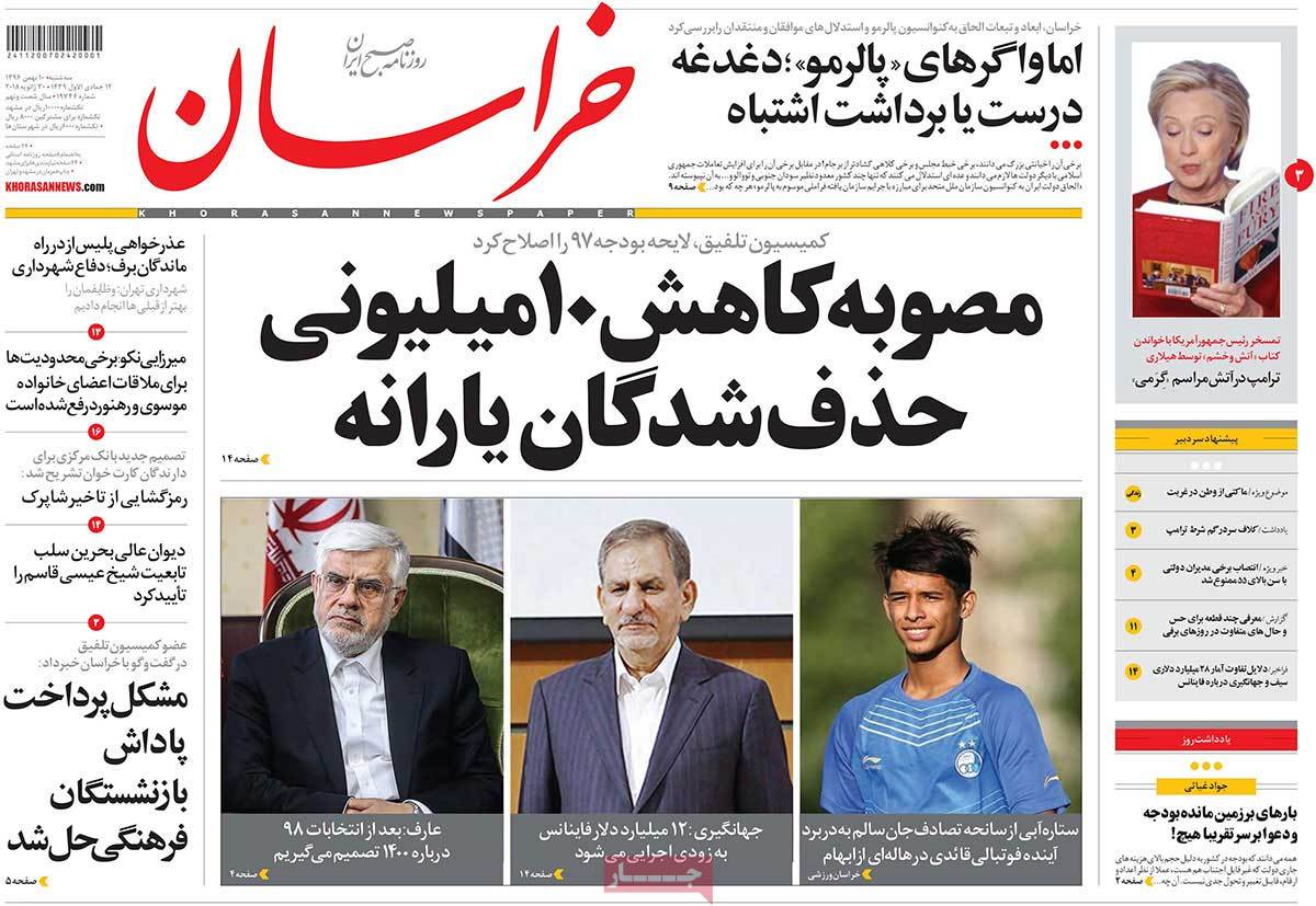 A Look at Iranian Newspaper Front Pages on January 30