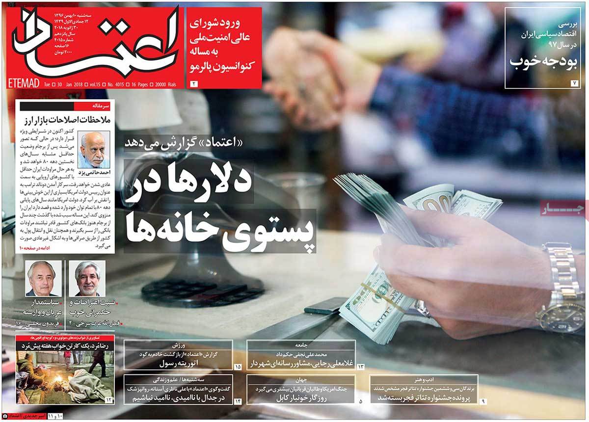 A Look at Iranian Newspaper Front Pages on January 30