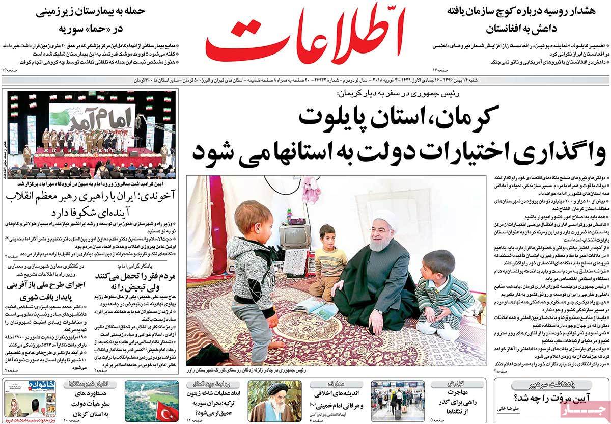 A Look at Iranian Newspaper Front Pages on February 3