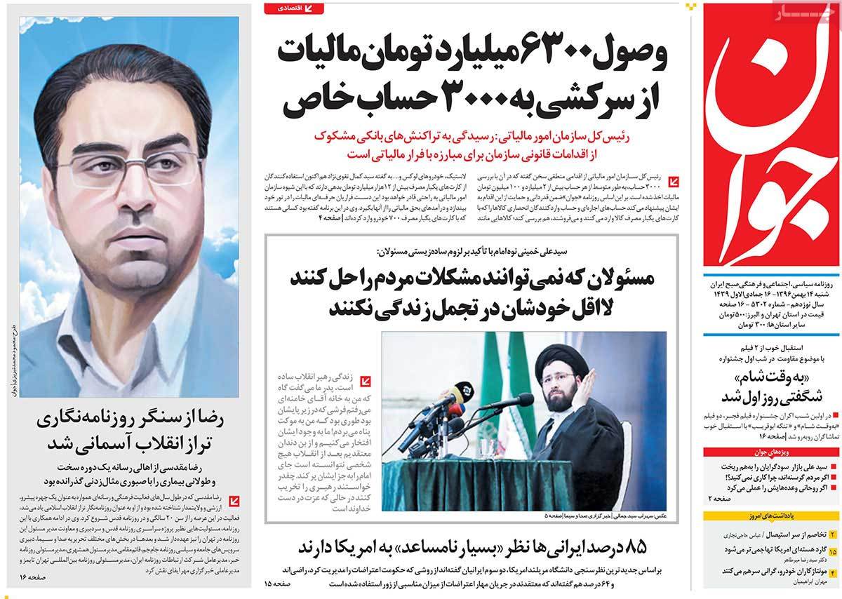 A Look at Iranian Newspaper Front Pages on February 3