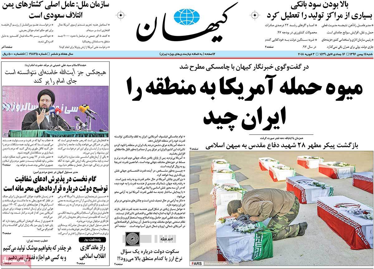 A Look at Iranian Newspaper Front Pages on February 3