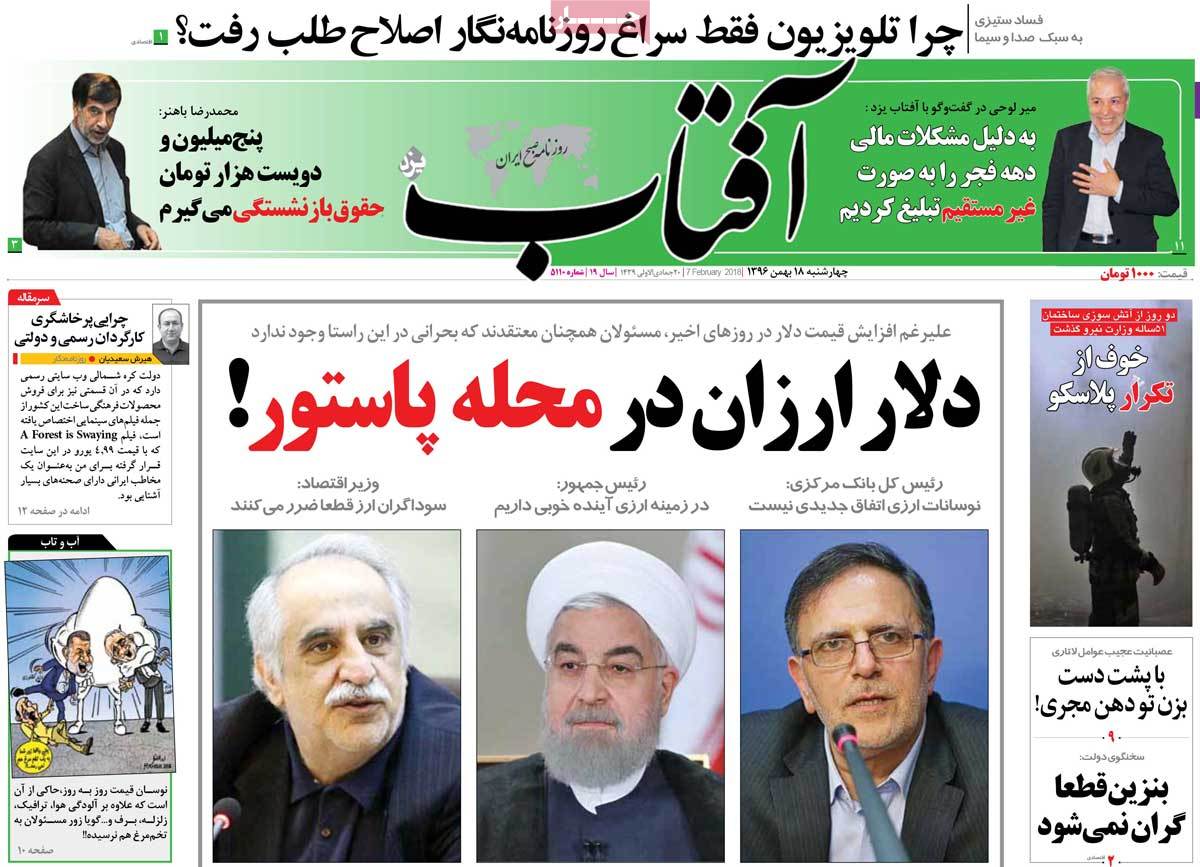 A Look at Iranian Newspaper Front Pages on February 7