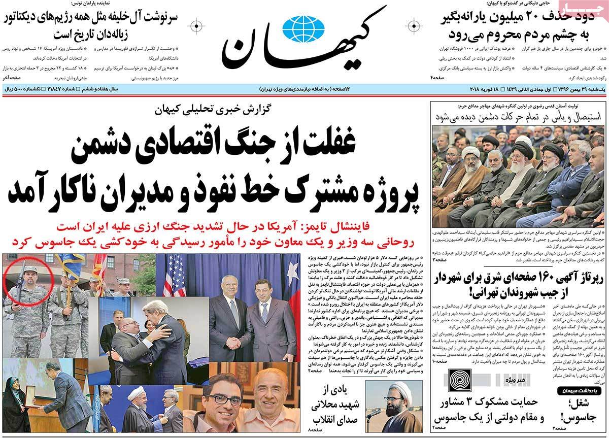 A Look at Iranian Newspaper Front Pages on February 18