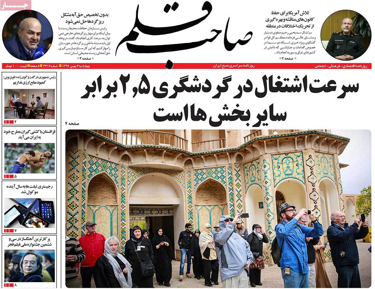 A Look at Iranian Newspaper Front Pages on January 24