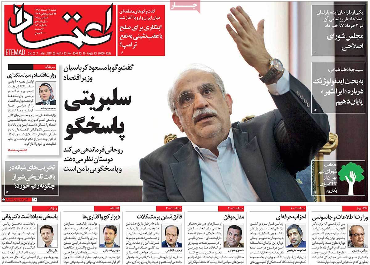 A Look at Iranian Newspaper Front Pages on March 3