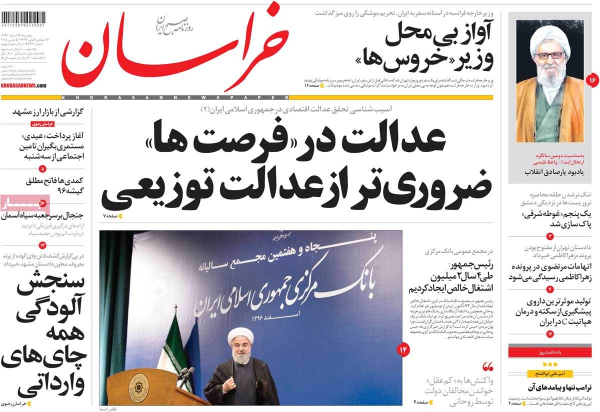 A Look at Iranian Newspaper Front Pages on March 5