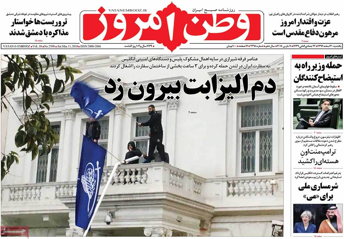 A Look at Iranian Newspaper Front Pages on March 11