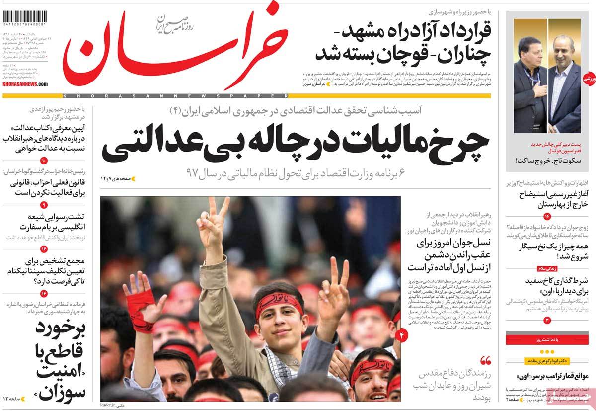 A Look at Iranian Newspaper Front Pages on March 11