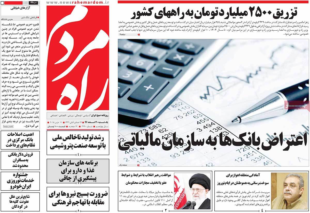 A Look at Iranian Newspaper Front Pages on March 11