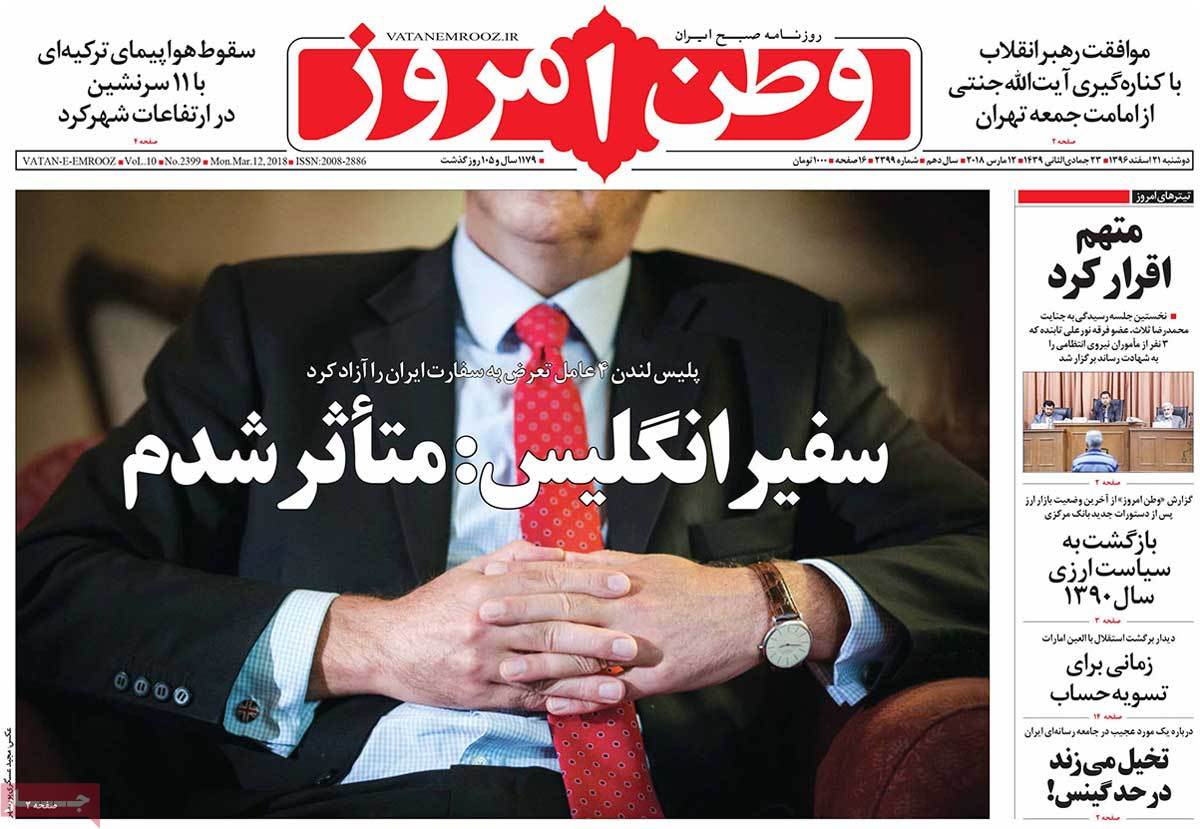 A Look at Iranian Newspaper Front Pages on March 12