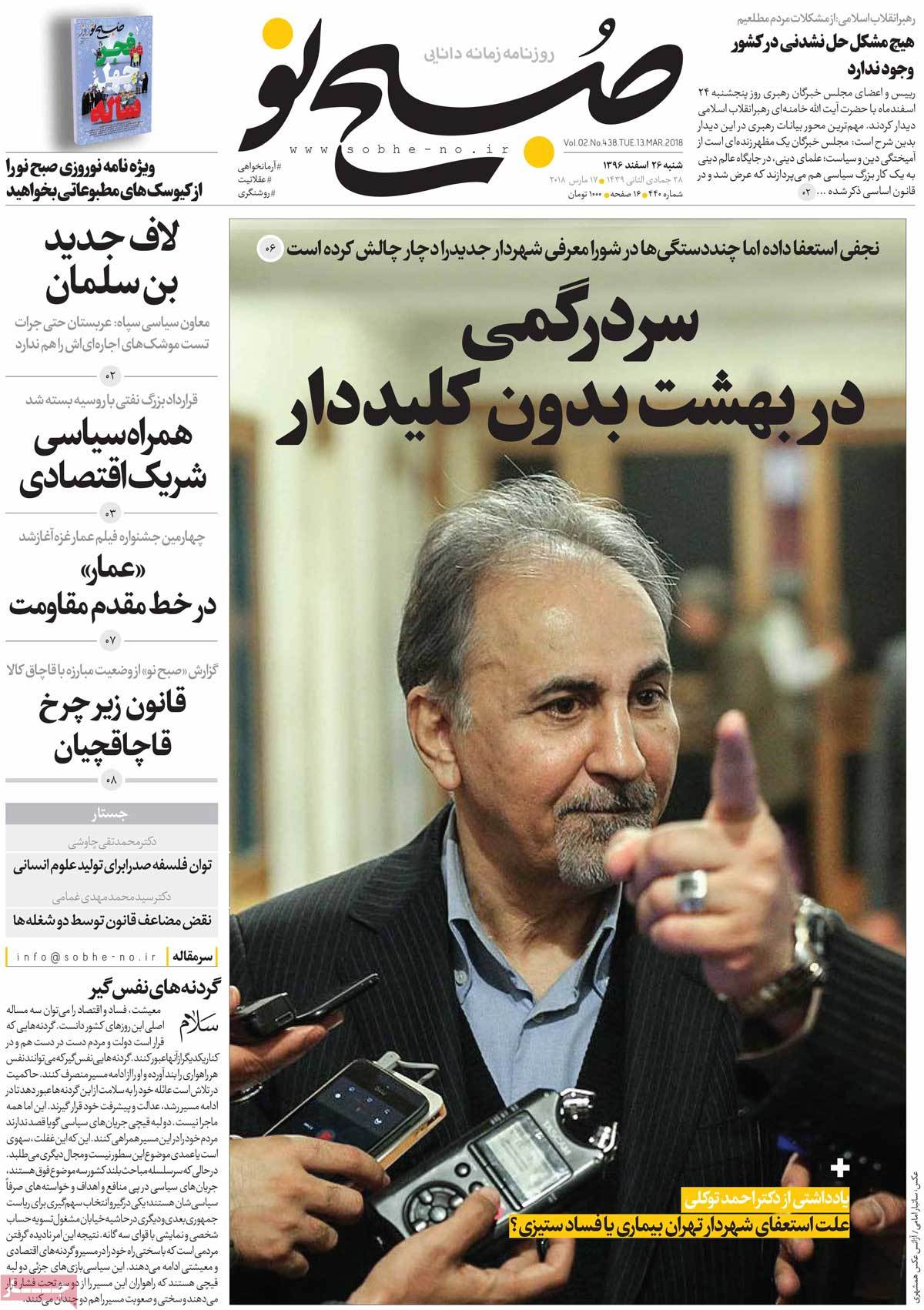 A Look at Iranian Newspaper Front Pages on March 17