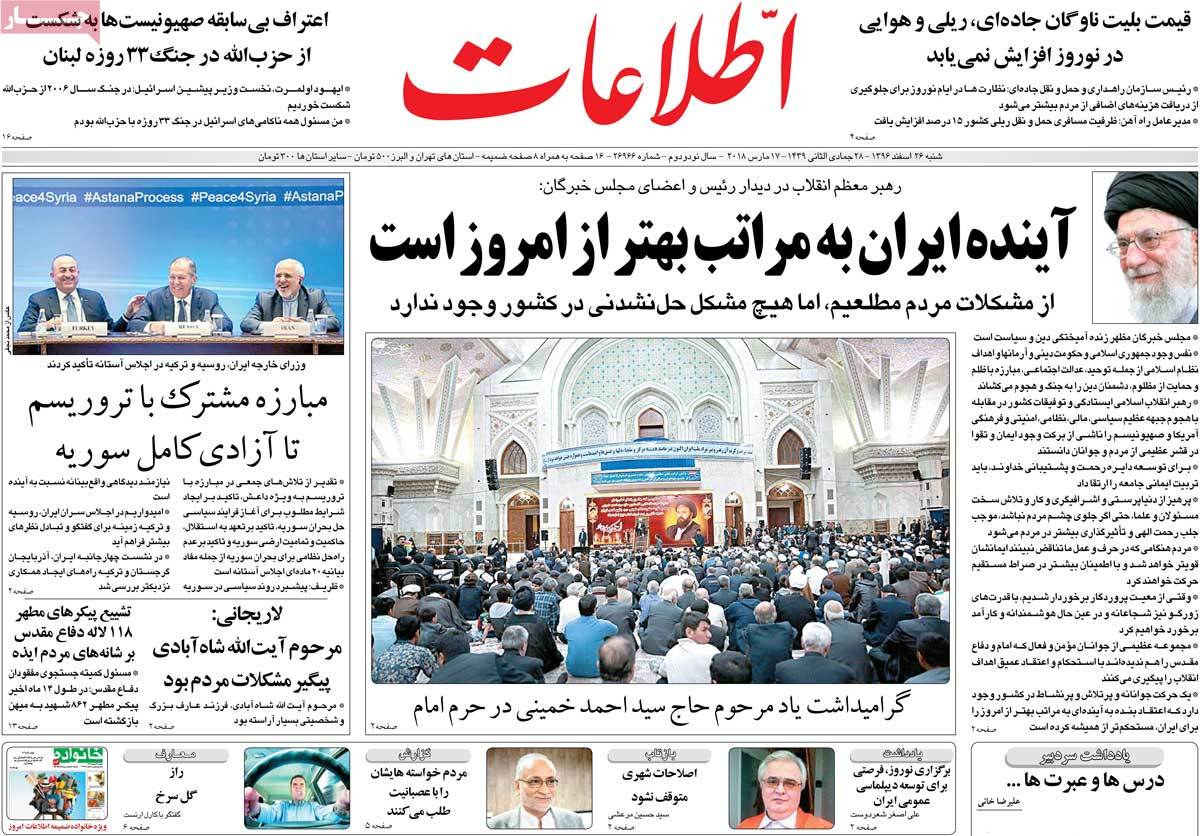 A Look at Iranian Newspaper Front Pages on March 17