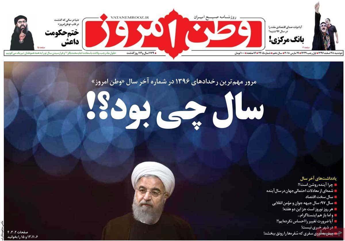 A Look at Iranian Newspaper Front Pages on March 19